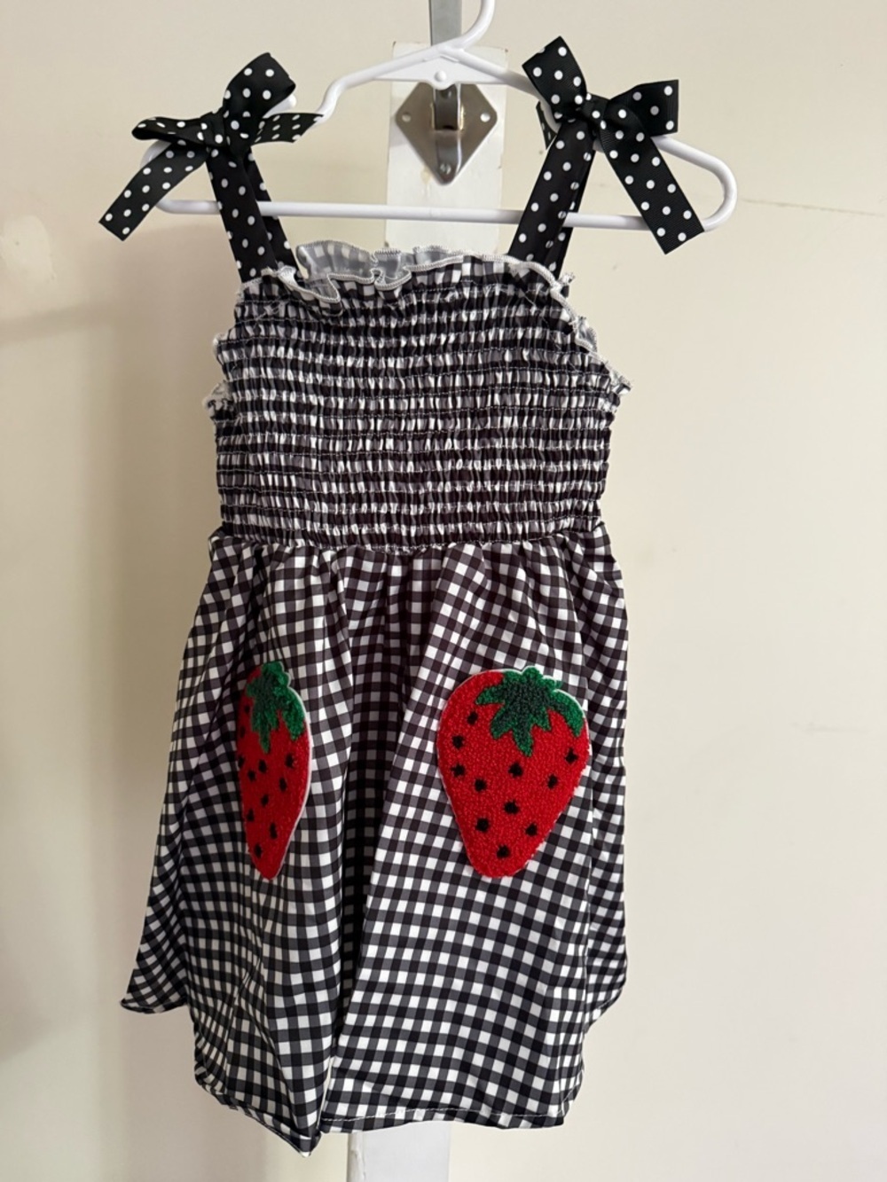 New Gingham Strawberry Sundress